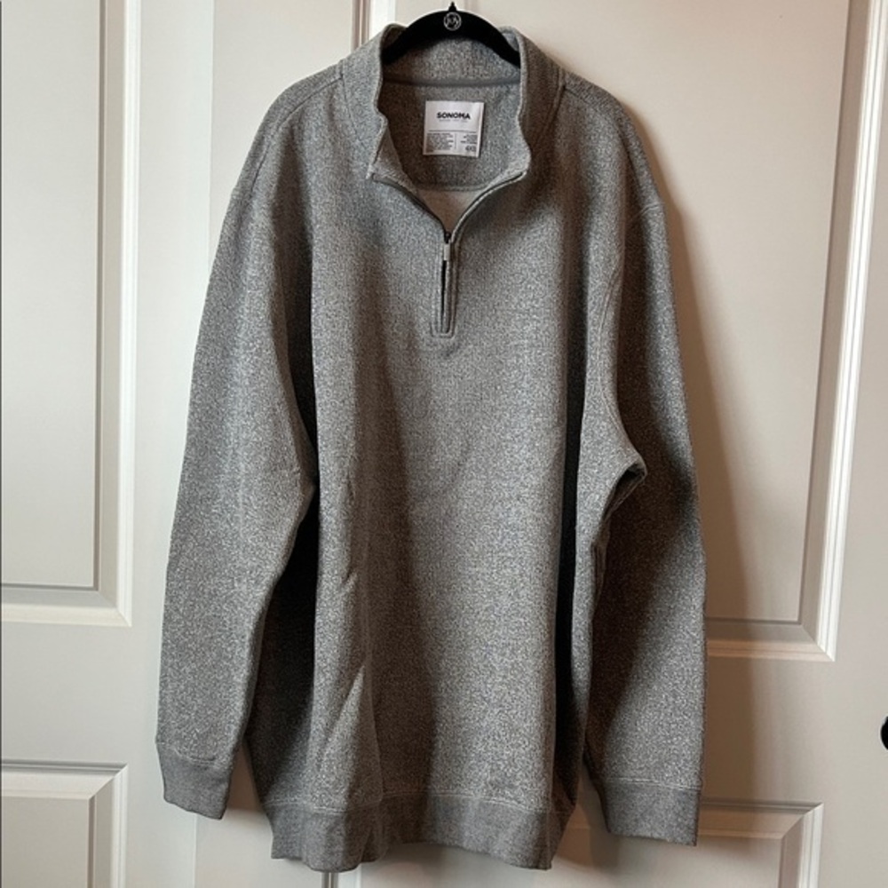 Sonoma Men's Heather Gray Zip-Up Sweater 4XB
